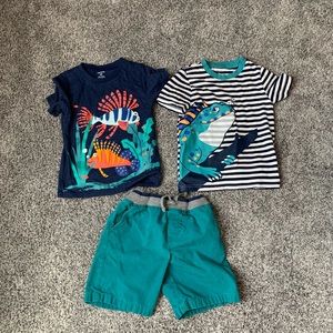 Boys 5T outfit..2 T-shirts’ with matching shorts